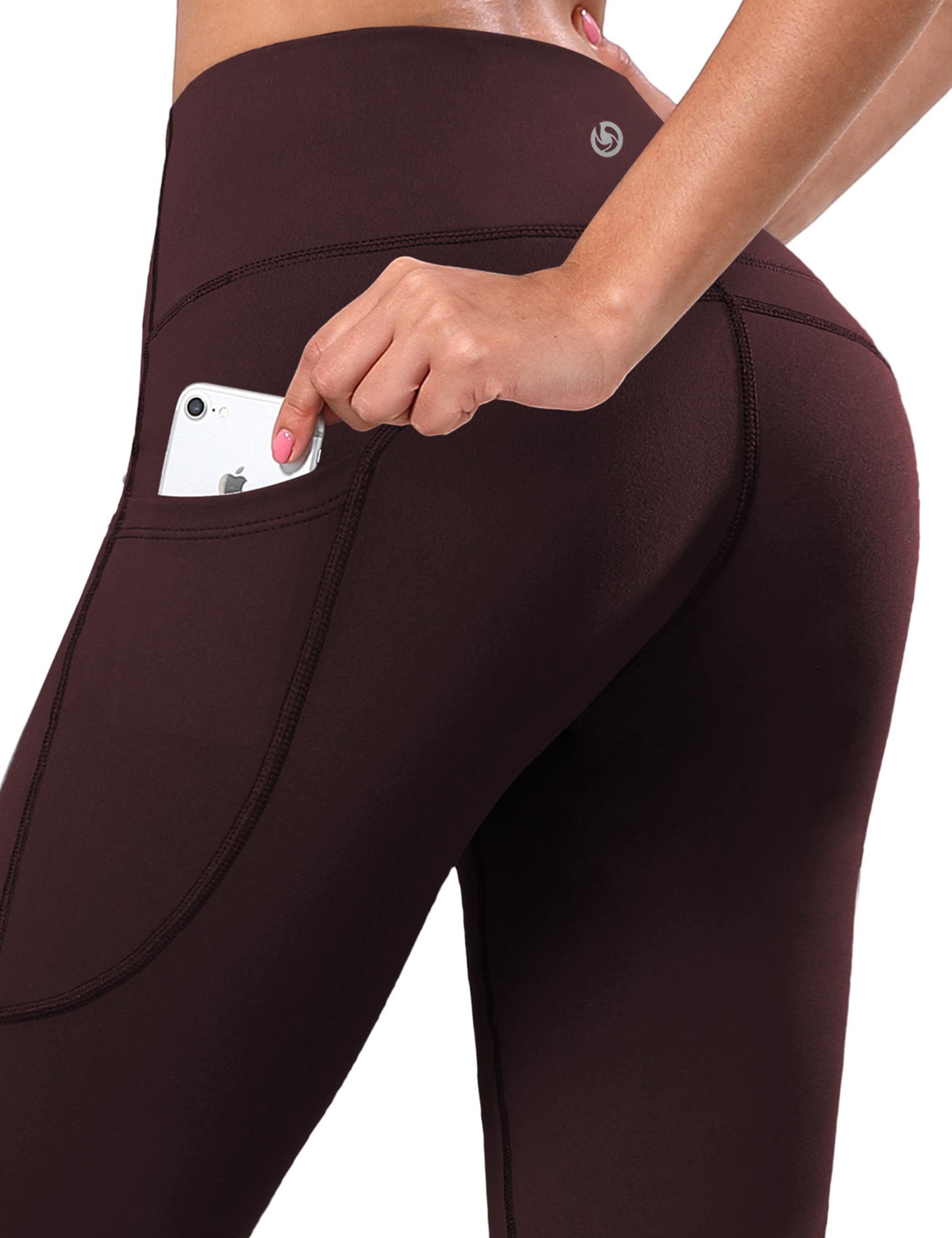 139 Side Pockets Bootcut Leggings mahoganymaroon 87%Nylon/13%Spandex Fabric doesn't attract lint easily 4-way stretch No see-through Moisture-wicking Tummy control Inner pocket Four lengths